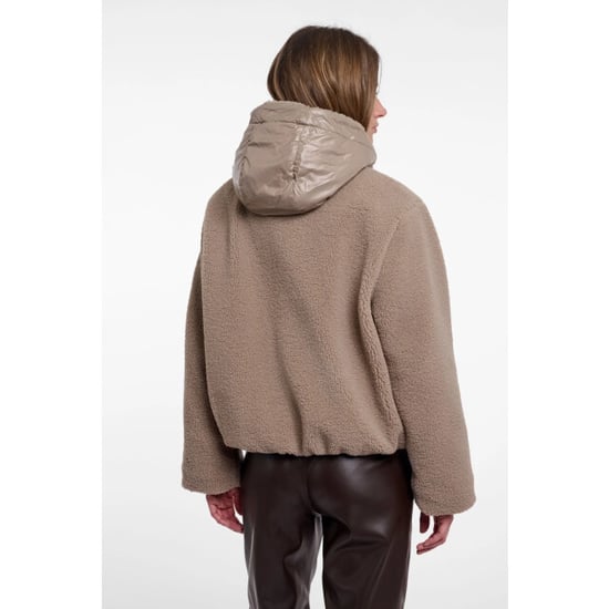 Rino & Pelle Jayla.7002613 Rino & Pelle chaqueta de materiales combinados con capucha mocha latte - Image 3