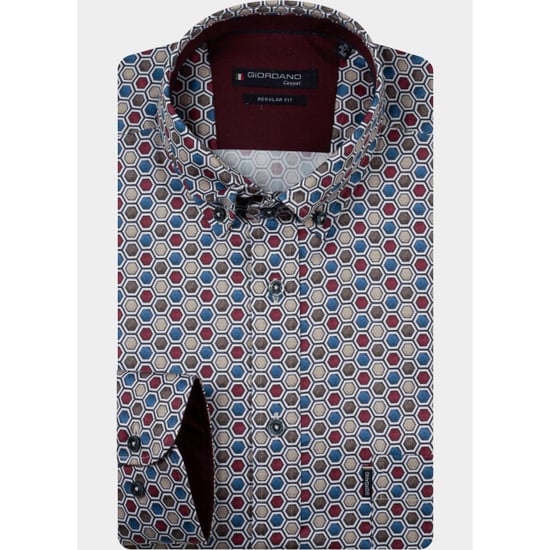 Giordano Camisa de hombre Dino Satin Stretch Geometric 627027/40 - Image 2