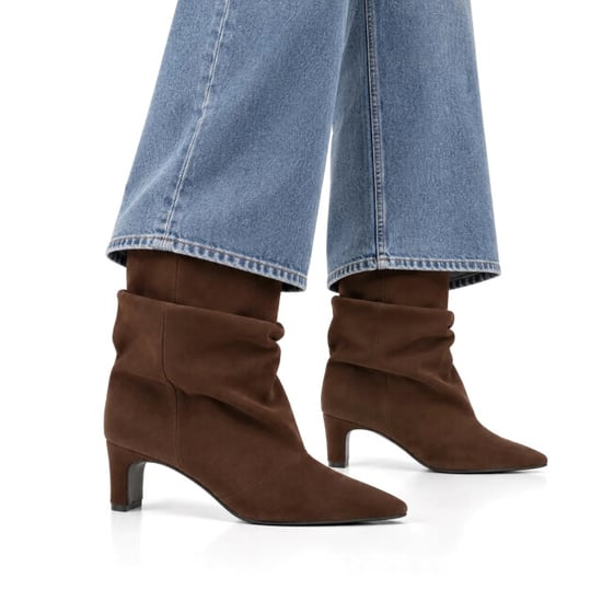 DWRS Label Perugia botines marrón oscuro con tacón para mujer - Image 4