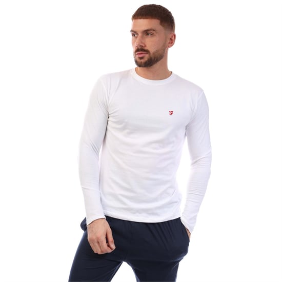 Conjunto de camiseta y pantalón para hombre Farah en blanco marino - Image 2