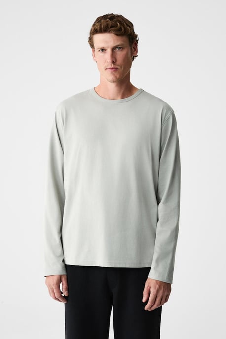 Camiseta de canalé de manga larga y cuello redondo - Image 3