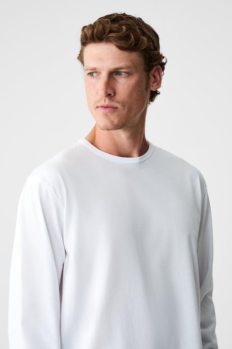 Camiseta de manga larga con cuello redondo y tejido de canalé - Image 4