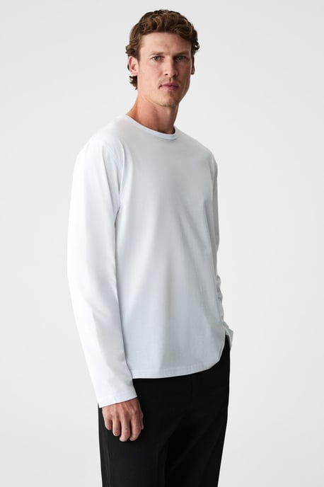 Camiseta de manga larga con cuello redondo y tejido de canalé - Image 5