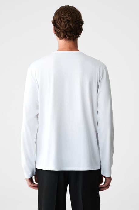 Camiseta de manga larga con cuello redondo y tejido de canalé - Image 6