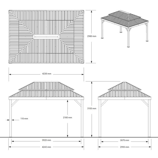 Sojag pabellón metálico London con mosquitera 3x4 m - - Image 2