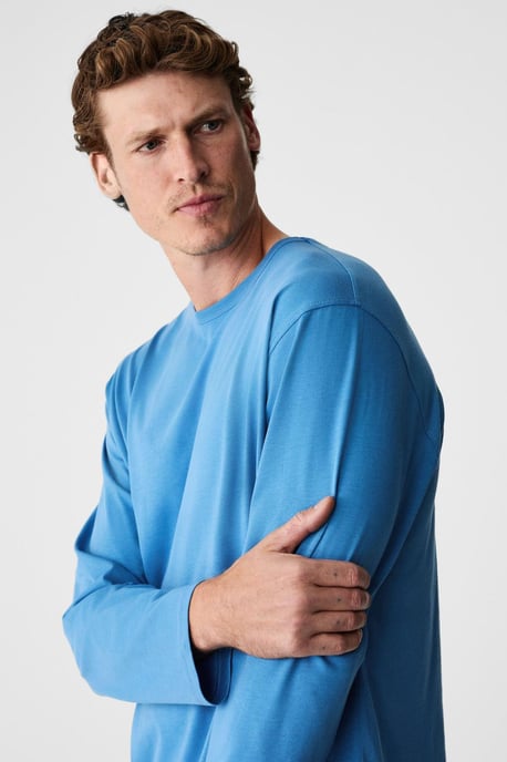 Camiseta de manga larga de canalé con cuello redondo - Image 4