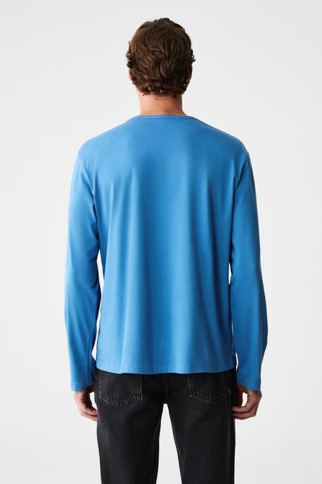 Camiseta de manga larga de canalé con cuello redondo - Image 6