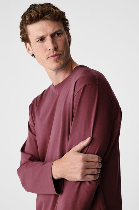 Camiseta de canalé de manga larga y cuello redondo - Image 3