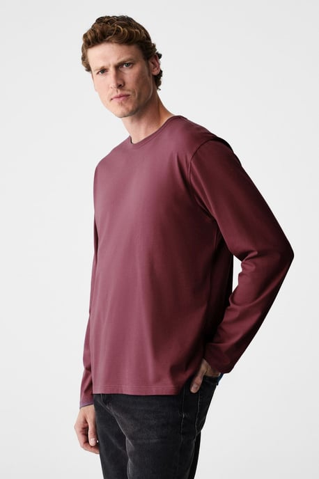 Camiseta de canalé de manga larga y cuello redondo - Image 4