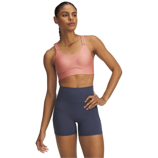 Sujetador deportivo de alto impacto con escote en V Under Armour Infinity para mujer en rosa - Image 4