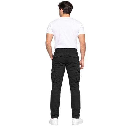 Joss Pantalón cargo de hombre Regular Fit con bolsillo con cremallera, pantalón cargo de combate y de trabajo de algodón elástico - Image 2