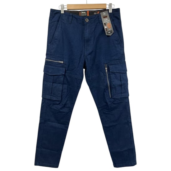 Joss Pantalón cargo de hombre Regular Fit con bolsillos con cremallera de algodón elástico - Image 3