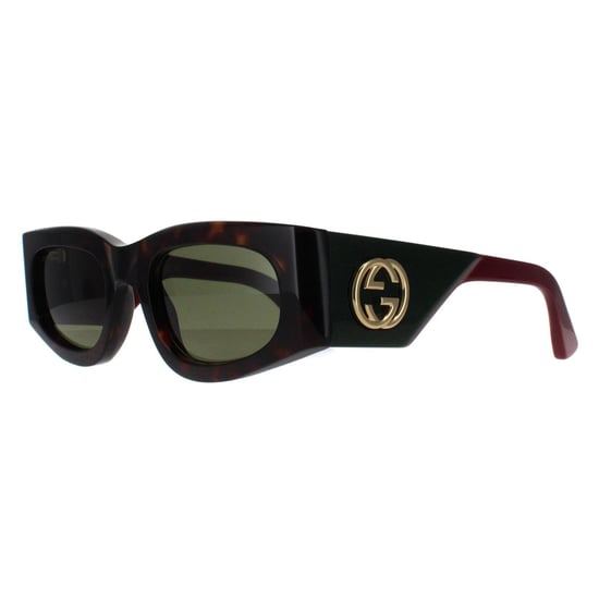 Gucci Rectángulo Mujer Habana con Verde y Rojo Verde GG1664S - Image 2