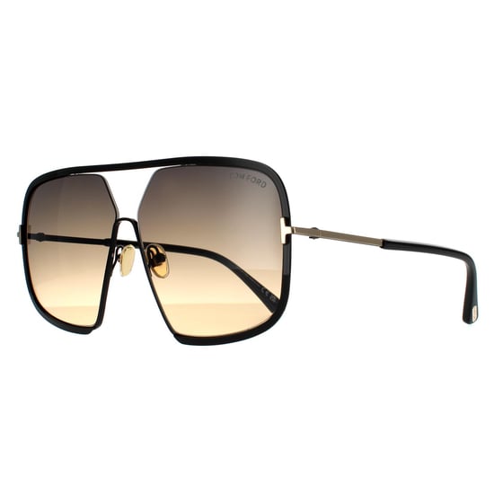 Tom Ford Aviador Masculino Brillante Negro Humo Gradiente - Image 2