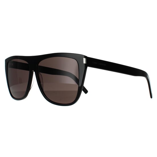 Gafas de sol cuadradas Saint Laurent para mujer en negro y gris ahumado - Image 2