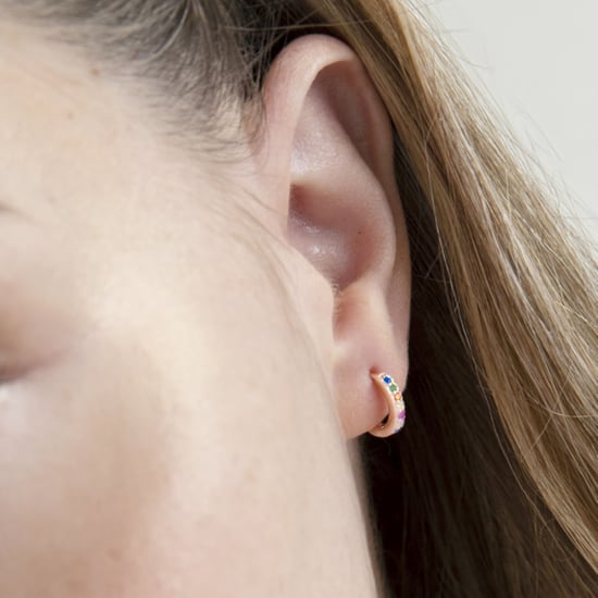 Pendientes de Aros Luxenter, leofcar de plata de ley 925 y circonita multicolor con acabado en baño oro rosa de 18 quilates - Image 4