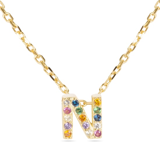 Collar Luxenter de Plata de Ley 925 con Circonita Multicolor acabado en oro amarillo de 18K - Alphabet - Image 1