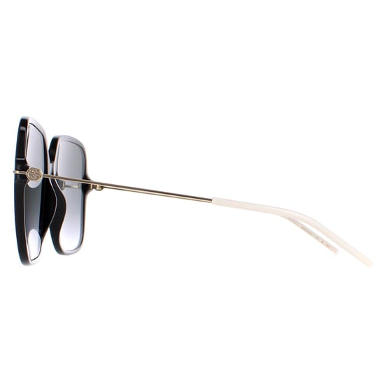 Gafas de sol Gucci GG1267S 001 negro brillante y degradado gris dorado - Image 3