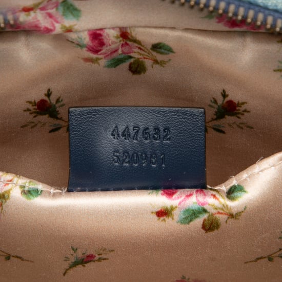 Cruzada Perla Denim Matelassé Gg Marmont Pequeña de Segunda Mano - Image 6