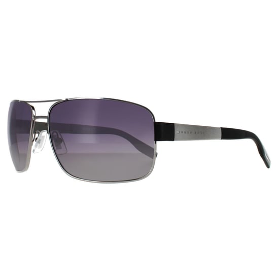 Hugo Boss Wrap Gafas de sol polarizadas con degradado gris rutenio para hombre - Image 2