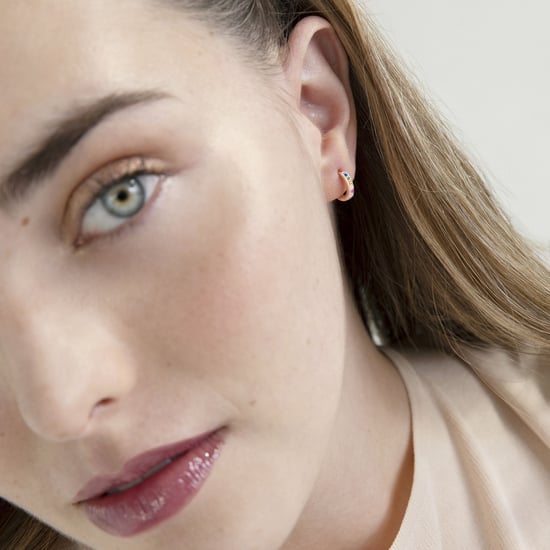 Pendientes de Aros Luxenter, leofcar de plata de ley 925 y circonita multicolor con acabado en baño oro rosa de 18 quilates - Image 2
