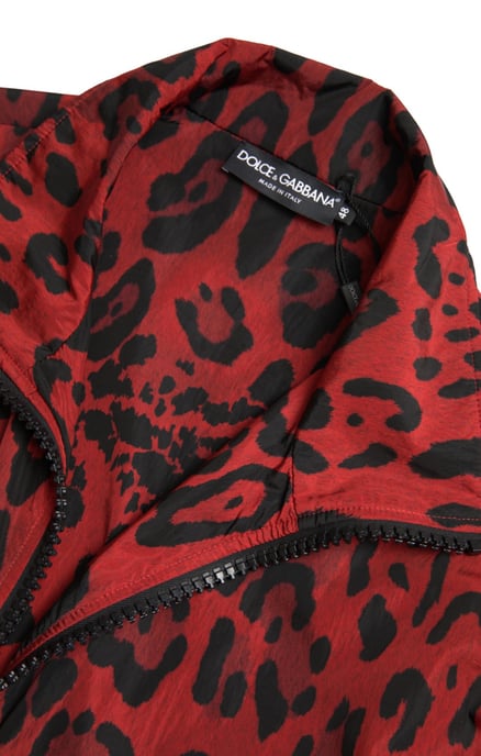 Chaqueta de pista con estampado de leopardo rojo y negro - Image 6