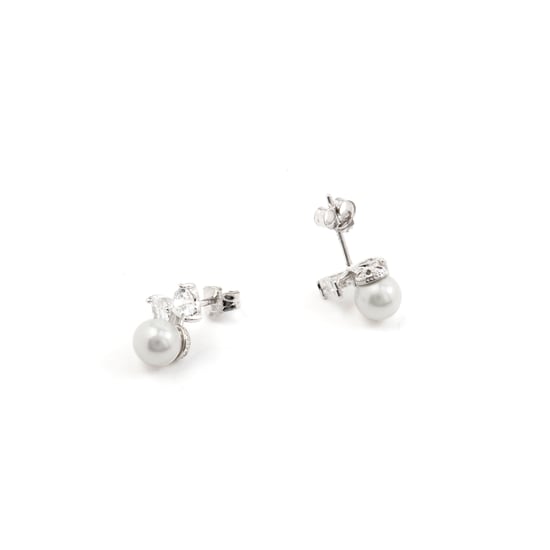 Pendientes Luxenter Theria de Plata de Ley 925 y Perla Blanca acabado en rodio - Image 4