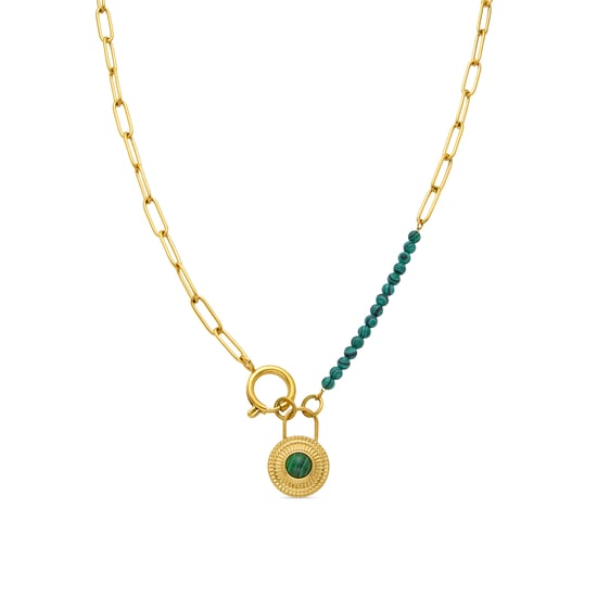 Collar Luxenter de Malaquita acabado en oro amarillo de 18K- Mossir - Image 1