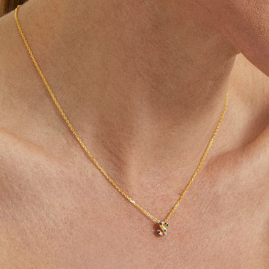 Collar Luxenter de Plata de Ley 925 con Circonita Multicolor acabado en oro amarillo de 18K - Alphabet - Image 3