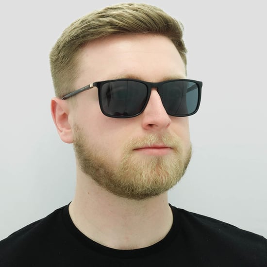 Gafas de sol Hugo Boss Square para hombre en negro, oro y gris - Image 5