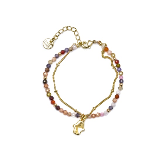 Pulsera Luxenter de Cristal Multicolor acabada en oro amarillo de 18K - Raxsu - Image 3