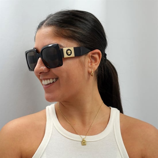 Gafas de sol cuadradas para mujer Versace Havana marrón oscuro - Image 6