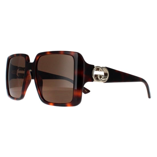 Gucci Square Womens Habana Oscuro con Oro Marrón Oscuro GG1692S - Image 2