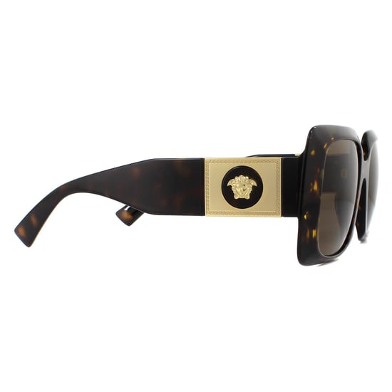 Gafas de sol cuadradas para mujer Versace Havana marrón oscuro - Image 4