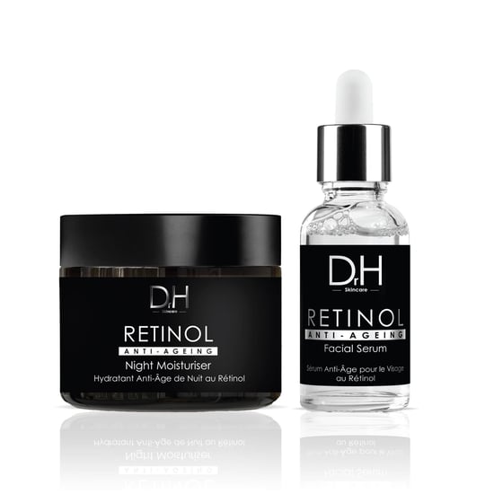Dr H Crema hidratante de noche antiedad con retinol 60 ml + Sérum facial antiedad con retinol 30 ml - Image 1