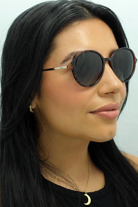 INVU Round Womens Demi Tortoise Marrón Oro Gris Polarizada B2135 - Image 5