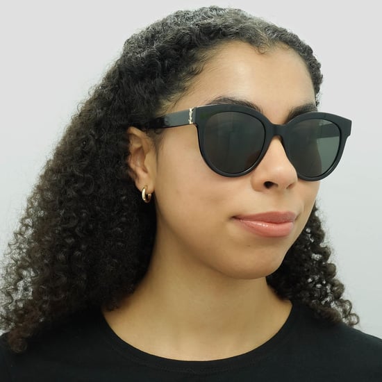 Gafas de sol redondas para mujer en negro y gris de Saint Laurent - Image 5