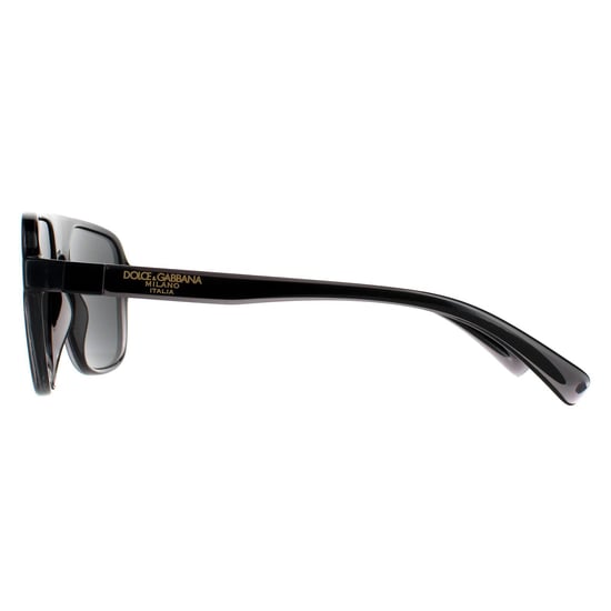 Gafas de sol cuadradas para hombre transparentes grises y negras de Dolce & Gabbana - Image 3