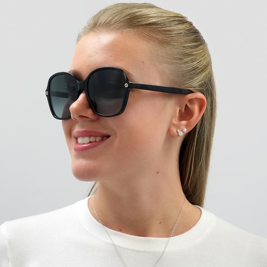Gafas de sol cuadradas para mujer Gucci en negro y gris degradado - Image 6