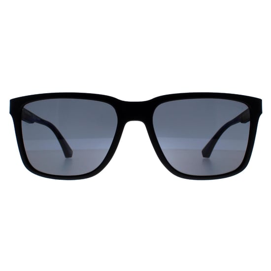 Emporio Armani Rectángulo Hombres Goma Negro Gris Polarizado EA4047 - Image 1