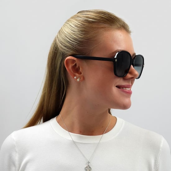 Gafas de sol cuadradas para mujer Gucci en negro y gris degradado - Image 5