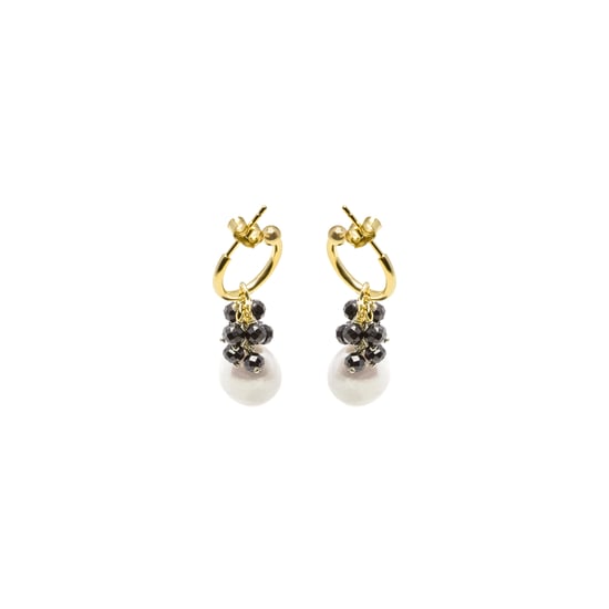 Pendientes Luxenter de Plata de Ley 925 con Cristal Negro acabados en oro amarillo de 18K - Sahme - Image 3