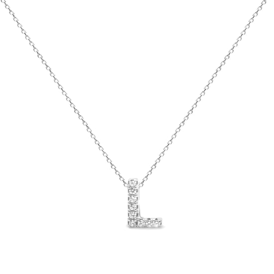 Collar Luxenter, alphabet de plata de ley 925 y circonita brillante con acabado en baño de rodio - Image 1