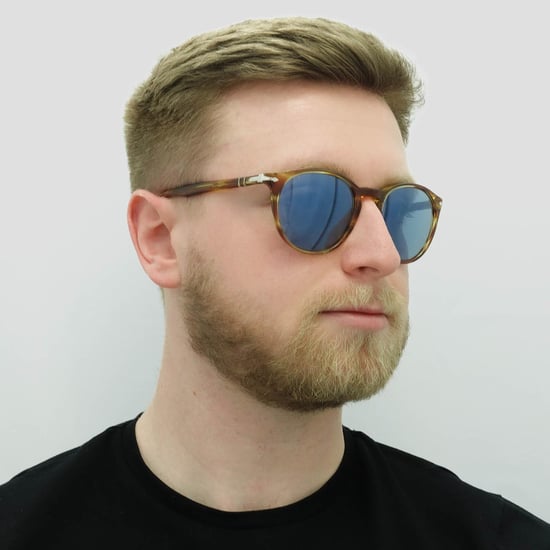 Persol Gafas de Sol 3152 9043/56 Marrón Rayas Amarillo Azul Antirreflejante - Image 5