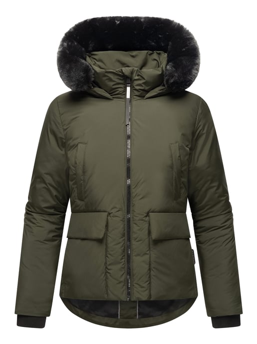 Chaqueta corta de invierno Marikoo con peluche y capucha – Morinaa - Image 2