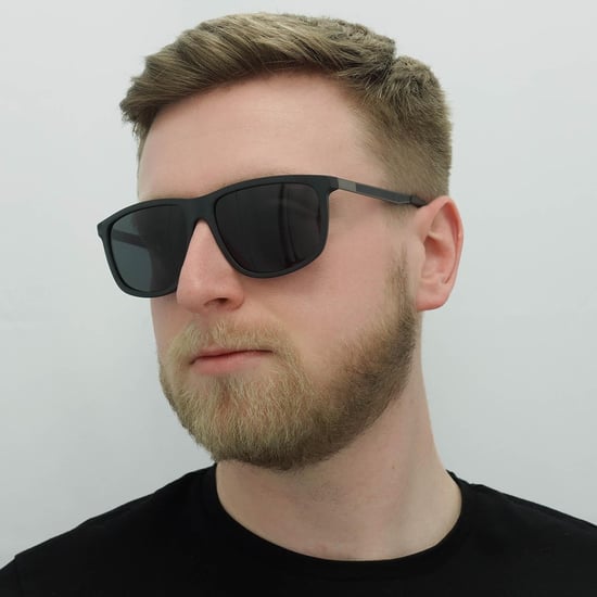 Hugo de Hugo Boss Gafas de Sol Rectangulares para Hombre en Negro Mate y Gris - Image 6