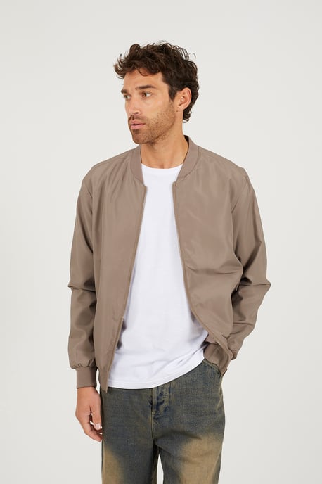 Taupe Bomber Jacket - Image 1