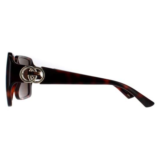 Gucci Square Womens Habana Oscuro con Oro Marrón Oscuro GG1692S - Image 3