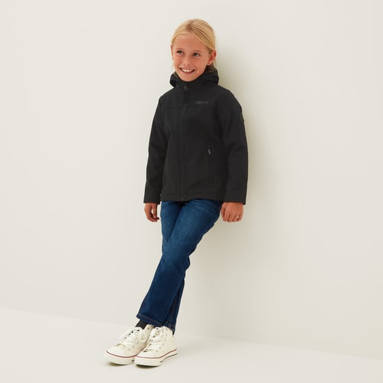 Koroma Kids Softshell Hooded Jacket Black - Image 2