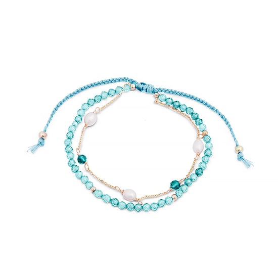 Pulsera Luxenter, athat de aleación de metal y amazonita acabado baño oro 18K - Image 1
